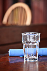 Image showing glass on table at restaurant