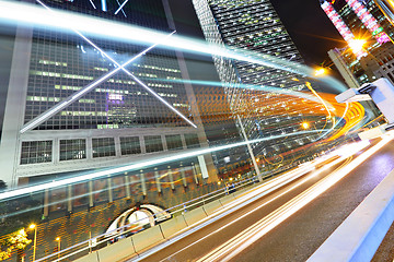 Image showing traffic in city at night