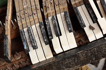 Image showing broken piano keys