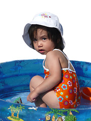 Image showing Child in swimming pool isolated