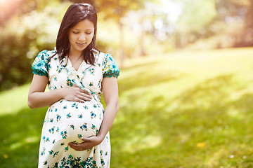 Image showing Pregnant Asian woman