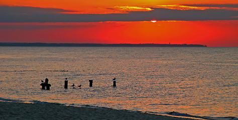 Image showing Sunset on Baltic