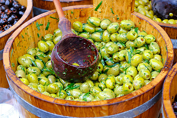 Image showing Olives bucket