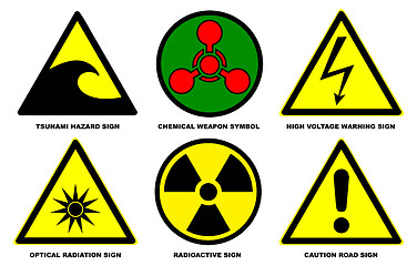 Image showing Hazard warning signs set 2