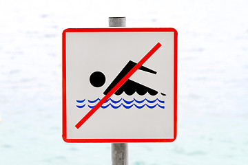 Image showing No swimming