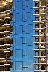 Image showing Glass skyscraper construction