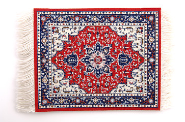 Image showing Persian Rug 3, a miniature Oriental rug. (isolated, 12MP camera)