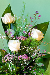 Image showing White rose bouquet