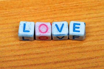 Image showing Love dice letters