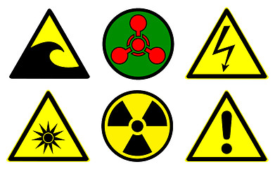 Image showing Hazard signs set 2