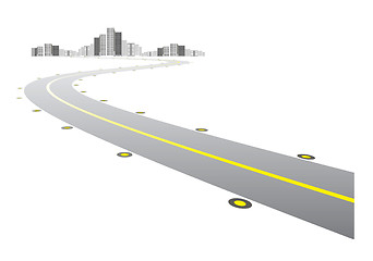 Image showing Vector - road leads to city