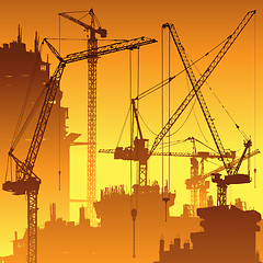 Image showing Tower Cranes