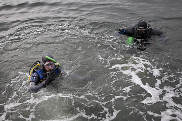 Image showing Divers in the water