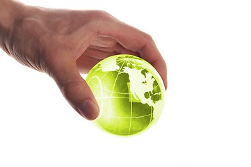 Image showing hand holding globe