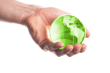 Image showing hand holding globe