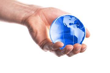 Image showing globe in hand