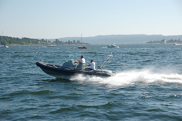 Image showing Harley Davidson at sea