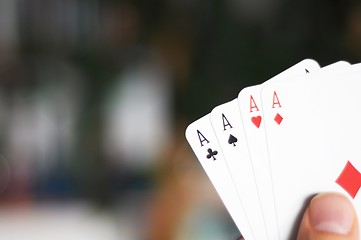Image showing four aces and copyspace