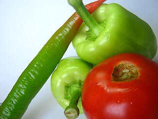 Image showing Tomatoes and Peppers