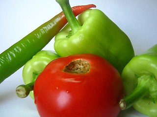 Image showing Tomatoes and Peppers