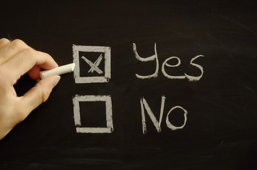 Image showing vote yes or no