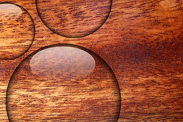 Image showing water drop on wood surface