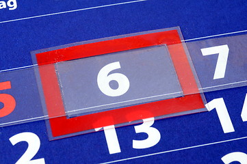 Image showing red and blue calendar