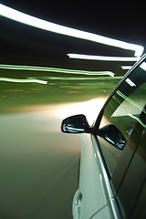 Image showing night drive with car in motion 
