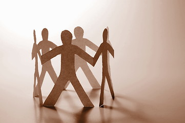 Image showing teamwork of paper man