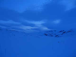 Image showing Blue hour in the winter mountain