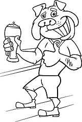 Image showing bulldog man with glass of beer