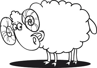Image showing happy ram coloring page