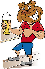 Image showing bulldog man with glass of beer
