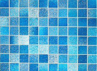 Image showing Blue Tiles in Bathroom