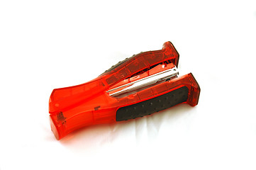 Image showing Bright Red Stapler on White