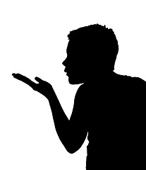 Image showing Isolated Boy Child Gesture Blowing Kiss