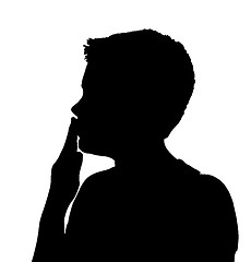 Image showing Isolated Boy Child Gesture Cover Mouth