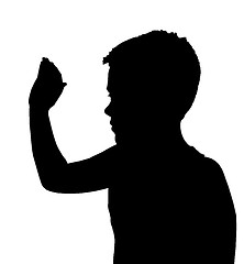 Image showing Isolated Boy Child Gesture High 5 Wave