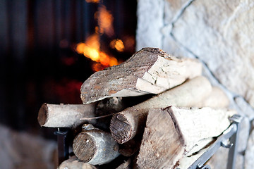 Image showing firewood and fireplace