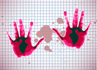 Image showing red childern hands