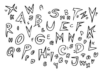 Image showing hand drawn alphabet