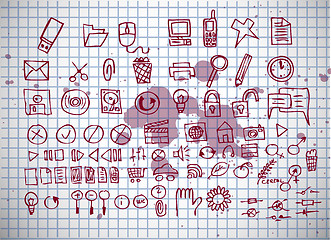 Image showing hand drawn computer icons