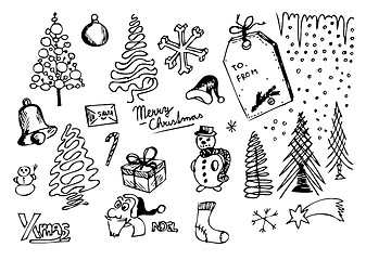 Image showing hand drawn christmas icons