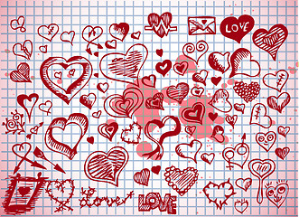 Image showing hearts and valentine symbols