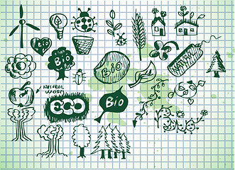 Image showing green bio icons