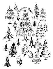 Image showing hand drawn christmas treeses