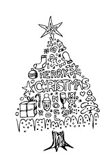 Image showing hand drawn christmas tree