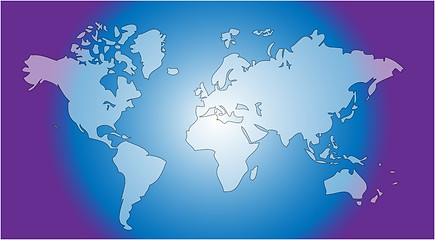 Image showing world map in blue