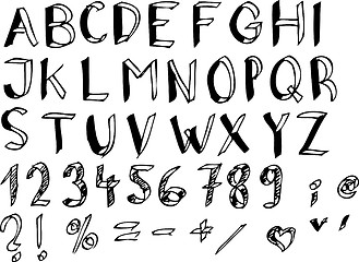 Image showing hand drawn alphabet