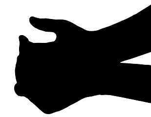 Image showing Silhouette Vector Begging Hands on White